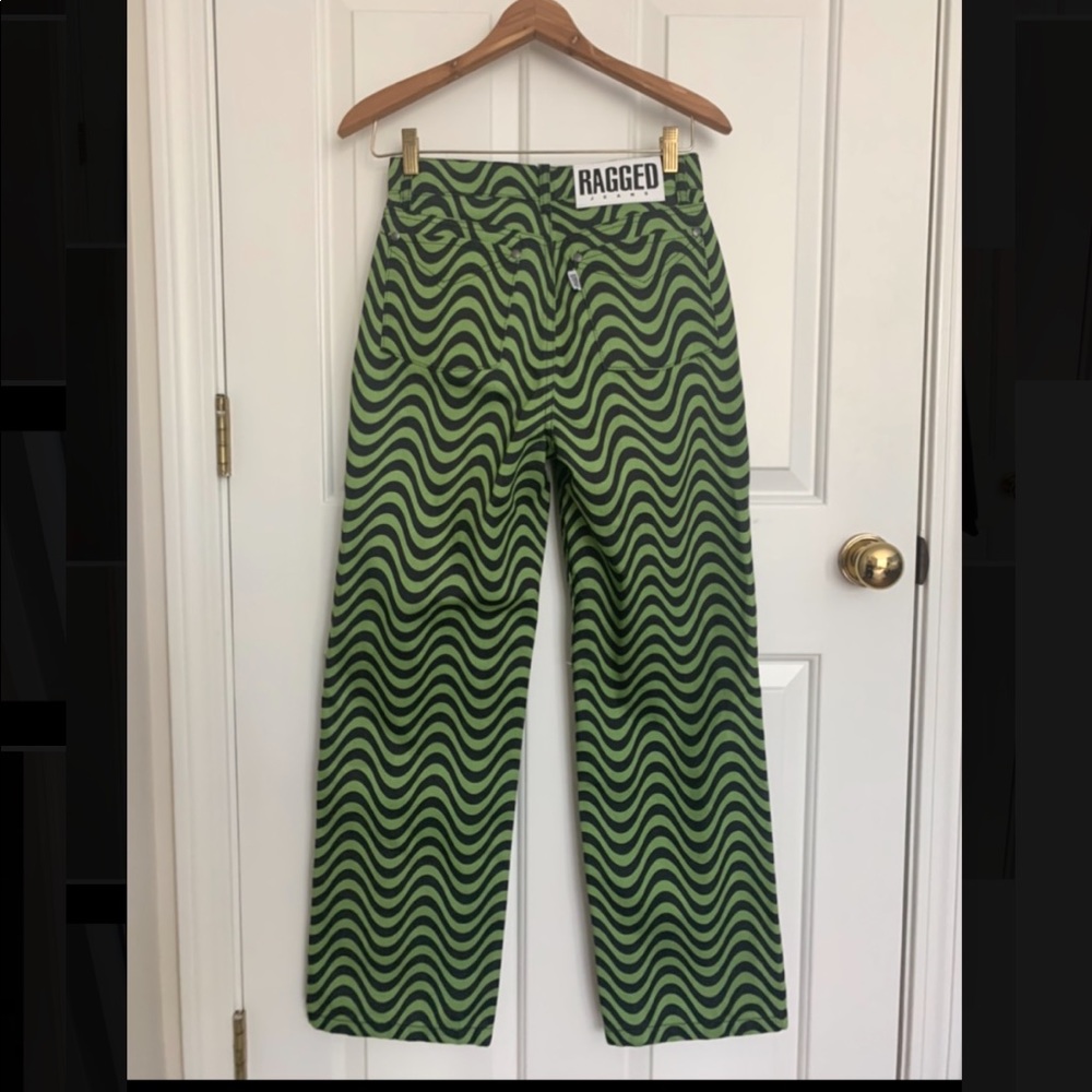 Ragged Priest Green Wavy Pants
